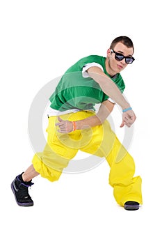 Male breakdancer dancing