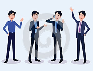 Male Business Character Vector Set. Creation Set body. Business Man Cartoon Character in stylish clothing. Illustration men.