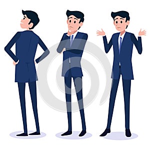 Male Business Character Vector Set. Creation Set body. Business Man Cartoon Character in stylish clothing. Illustration men.