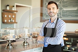 Male business owner in a bakery photo