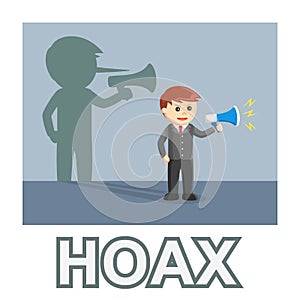 Male business people with hoax