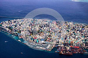 Male capital of the Maldives from above