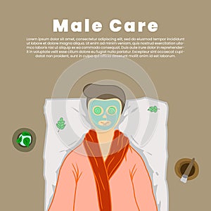 Male Care illustration Flat Design