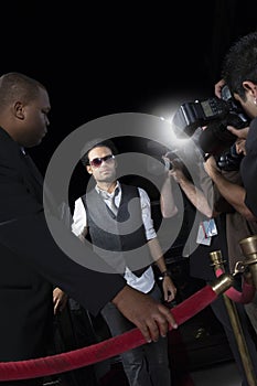 Male Celebrity Being Photographed