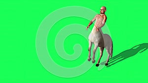 Male Centaur Half Horse Half Man on green screen