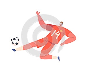 Male Character In Vr Glasses Play Virtual Reality Soccer Isolated On White Background. Concept Of Intensity Of Gaming