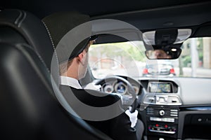 Male Chauffeur In Car photo