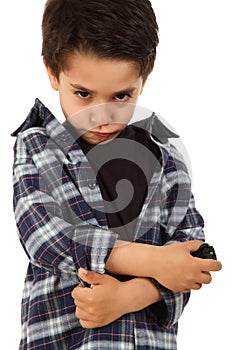 Male child with fear expression