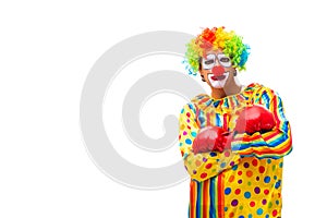 The male clown isolated on white