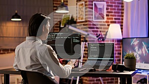 Male coder programming server encryption on firewall software
