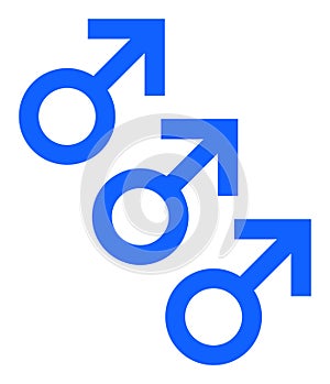 Male Cohort Raster Icon Flat Illustration