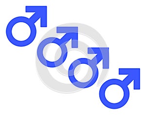 Male Cohort Symbol Raster Icon Flat Illustration