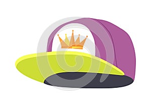 Male Colourful Rap Cap. Isolated Illustration