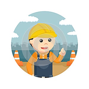 Male construction worker with standing pose