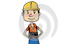 Male Construction Worker in Yellow Helmet