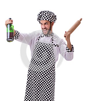 Male cook isolated on the white background