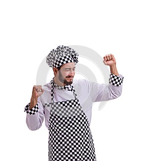 Male cook isolated on the white background