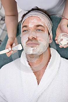 Male cosmetics - cleaning face treatment