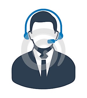 Male Costumer service icon. photo