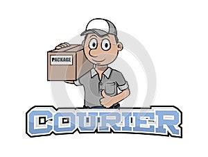 Male Courier Color Logo Illustration Design