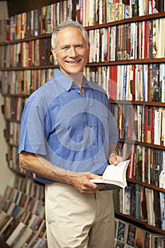Male customer in bookshop