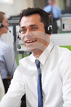 Male Customer Service Agent In Call Centre