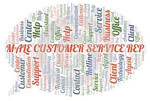 Male Customer Service Rep word cloud.