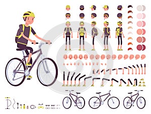 Male cyclist character creation set