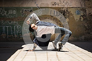 Male dancer practicing a dance routine