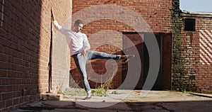 Male dancer on a rooftop