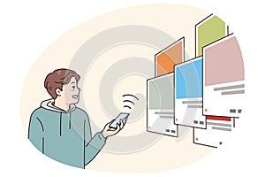 Male developer create web application