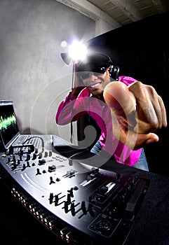 Male DJ playing Electronic Music