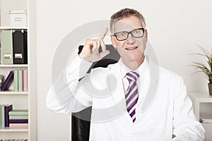 Male doctor having a brainwave photo
