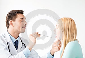 Male doctor with patient