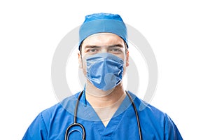 Male doctor ready for surgery