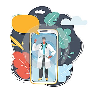 Male Doctor On Smartphone