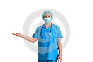 male doctor wearing blue suit