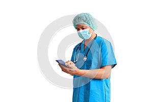 male doctor wearing blue suit