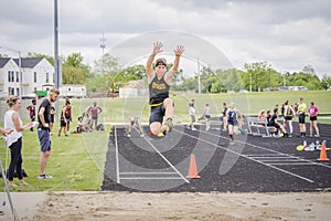 Triple Jump at High School Track Meet