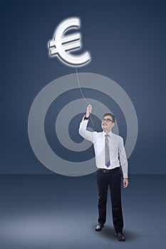 Male entrepreneur and Euro currency symbol