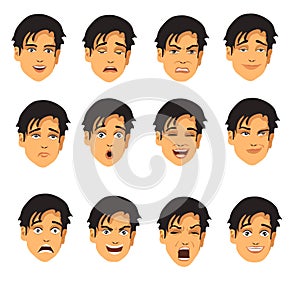 Male face expressions