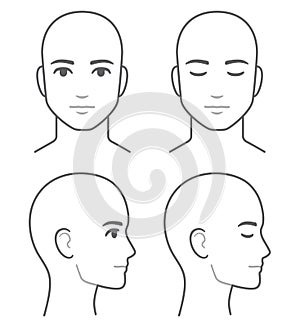 Male face and head profile infographic template