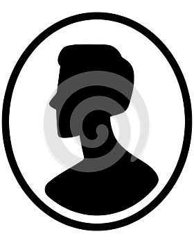 Male face silhouette. Man default avatar profile icon. Social media user unknown or anonymous person. Vector illustration isolated