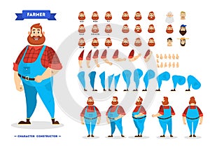 Male farmer character set for the animation