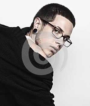Male fashion model with tattoo