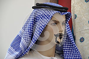 Male fashion plate with arabian kufiya