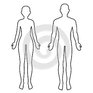 Male and female body outline