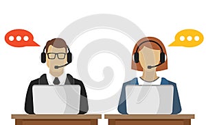 Male and female call center avatar