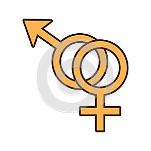 Male and female couple sex symbol