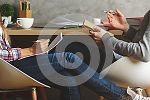 Male and female doing paperwork